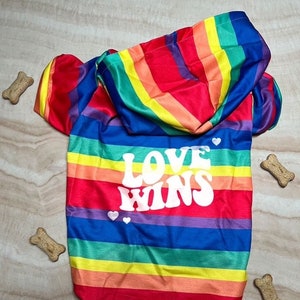 Rainbow Dog Shirt - Personalized Dog Sweater - Custom Name Dog Clothing - Dog Lover Gift - Striped Dog Hoodie - Dog Gift - Pride Dog Shirt