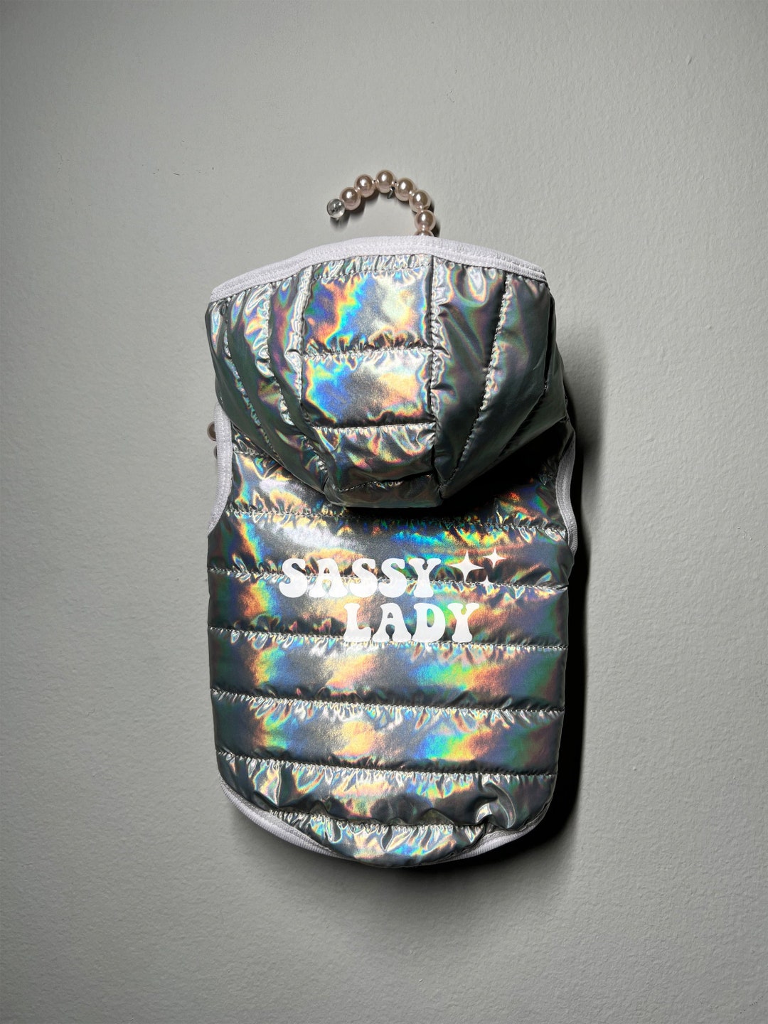 Holographic Cute Custom Dog - Personalized Dog Coat - Button up Winter ...