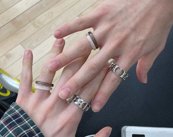 Buy 2 Sets, Get 1 *FREE* 2pc Transparent Multicolor Rings | Hyunlix Acrylic Ring Set | Size 6.5 US