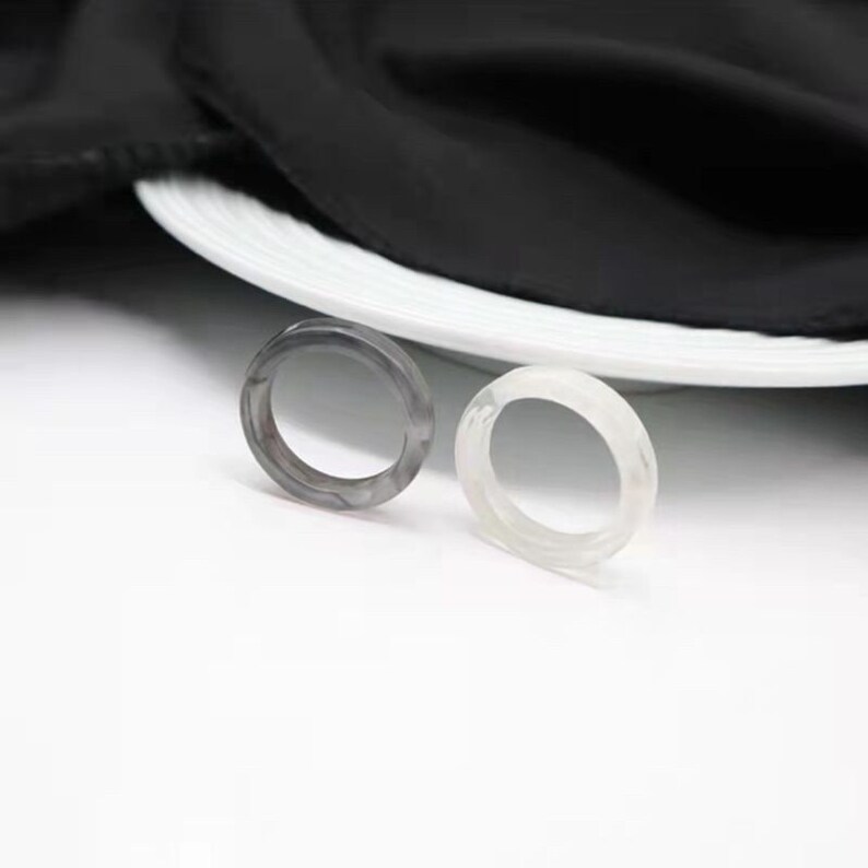 2pc Transparent Multicolor Rings Hyunlix Acrylic Ring Set Etsy Ireland