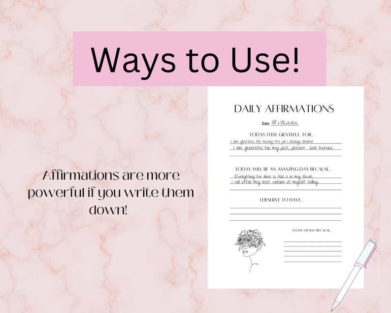 Daily Affirmation Digital Printable - Etsy