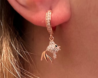Mother Day Gift From Daughter/ Jewelry Gift For Mother Day/ Earring Fish/ Koi Fish Earring/ 925 Sterling Silver Earring Packed For Gift