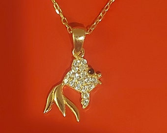 Sterling Silber Fisch Anhänger Elegante Halskette / Handgemachte Halskette für Geschenk / Ästhetischer Anhänger für ein Geschenk