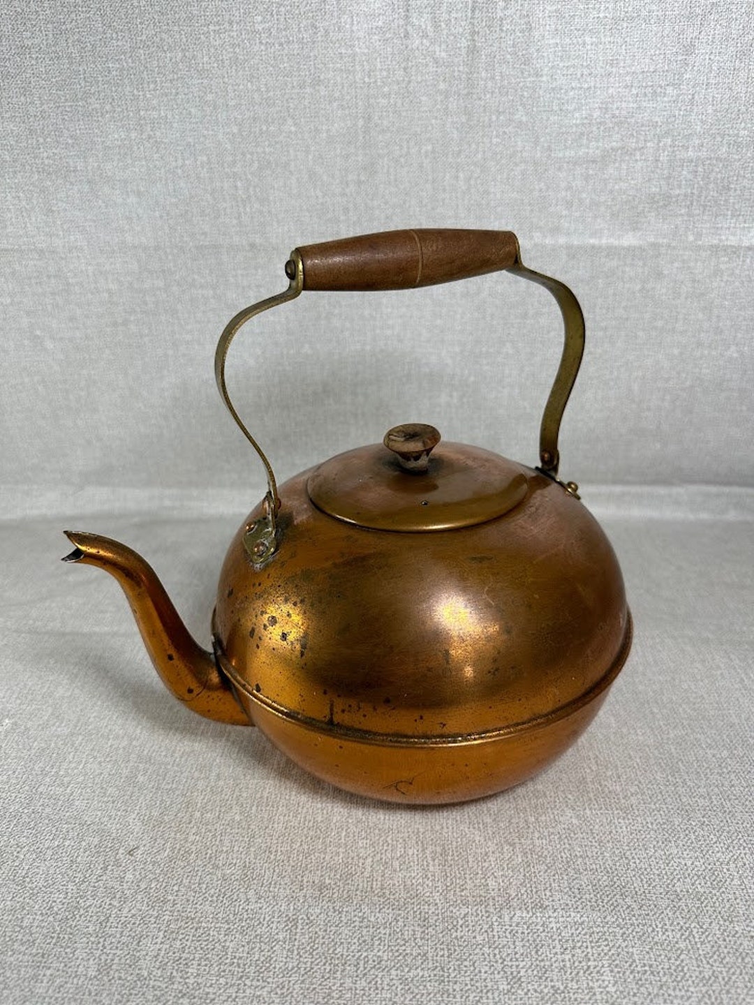 Copper Kettle Vintage Copper Kettle Wood Handle Tea Kettle Vintage Kitchen Teapot 1970s Etsy