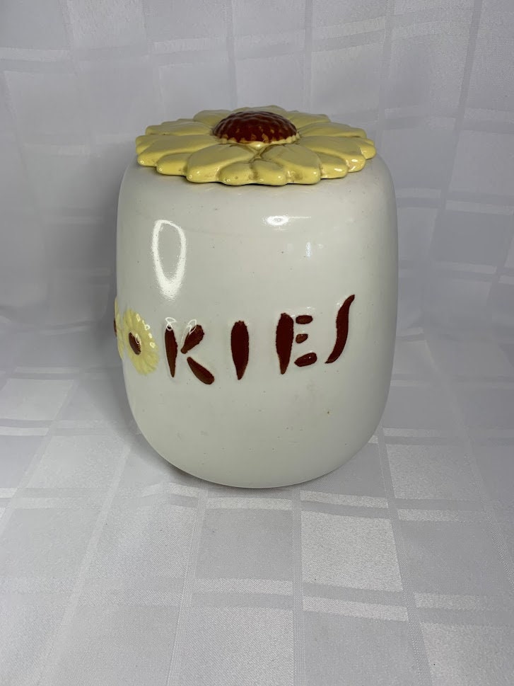 Sunflower Cookie Jar Vintage Ceramic Cookie Jar Made Etsy