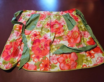 Handmade Vintage Apron...double sided!  with pockets...60s?