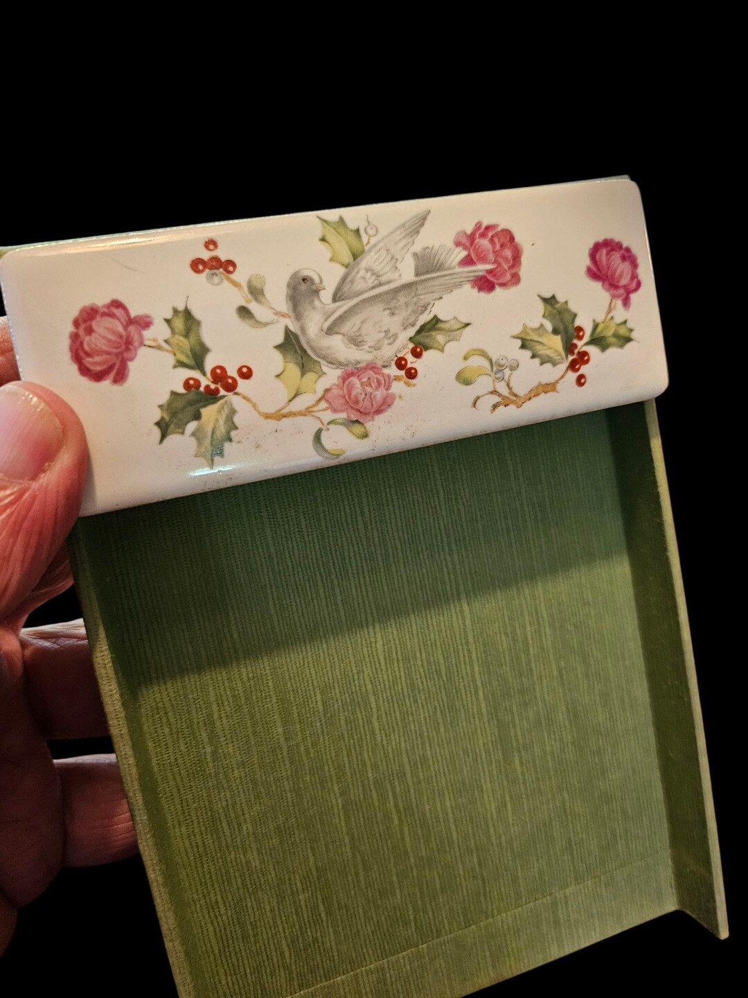 White Dove and Linen Notepad Holder. Very Vintage and Very Nice! 80s ...