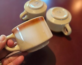 Three Wellsville Diner Mugs...the old heavy duty, drop and never break cups.  Heavy Duty and Made in USA!