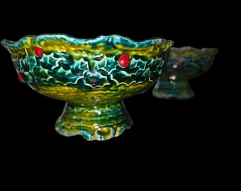 Portavelas navideños de Napcoware... ¡tan antiguos y vintage! ¿De los años 50? Incluye dos velas vintage.