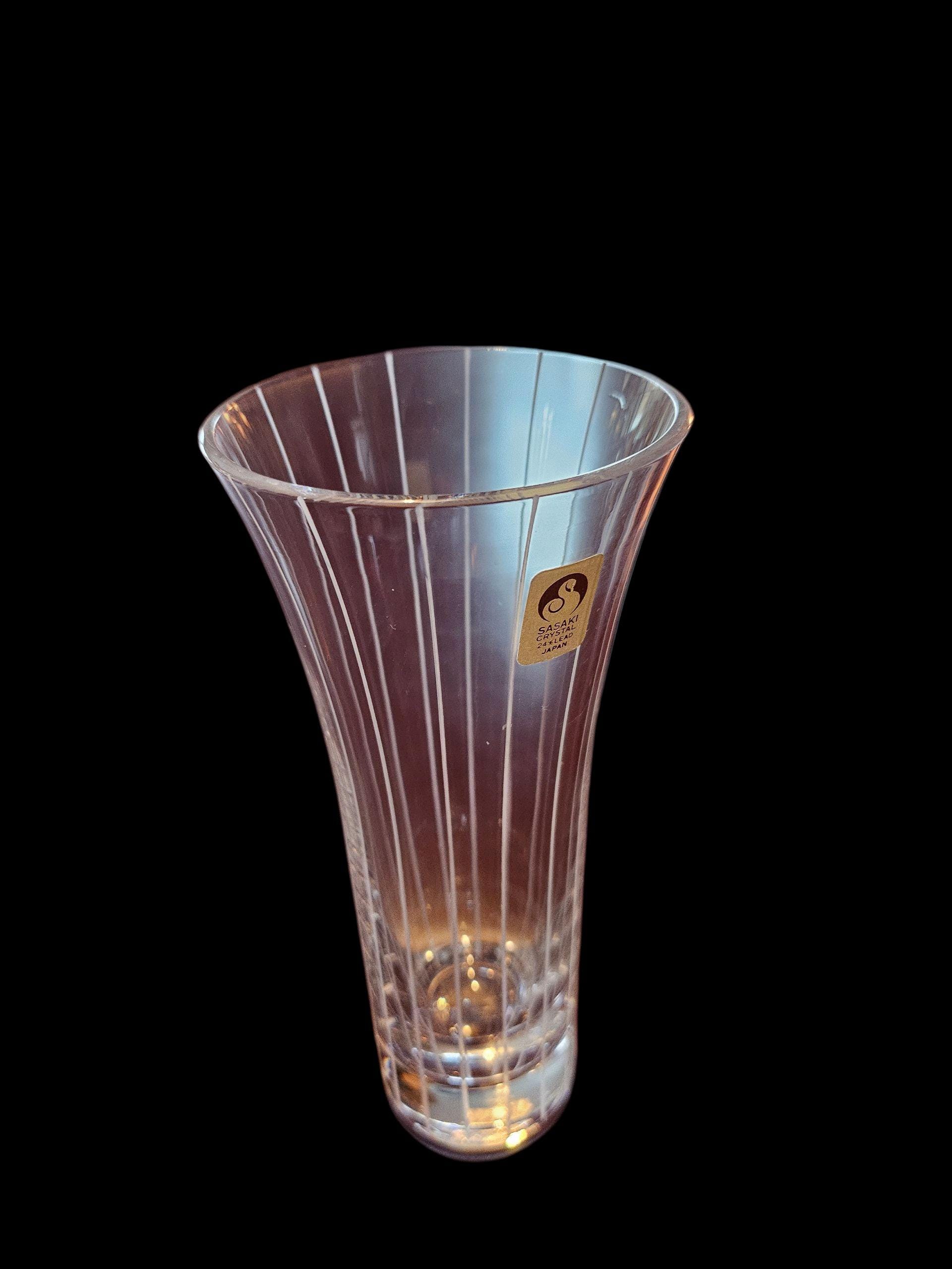 花瓶　SASAKI CRYSTAL Sasaki Japan Lily of the Valley Lead Crystal Vase - Etsy