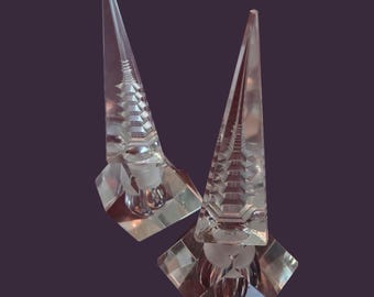 Par de frascos de perfume vintage de cristal Hoyo... ¡en perfecto estado y con un brillo increíble! ¿De los años 90?