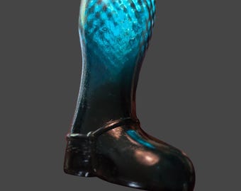 Riding Boot Teal Blue Decanter or Beer Pitcher...60-70s?