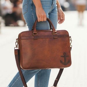 Leren aktetas met ankerlogo (pdf-patroon)