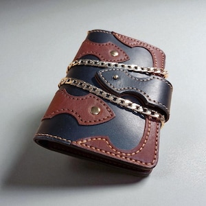 DIY leren biker portemonnee patroon met ketting (pdf)