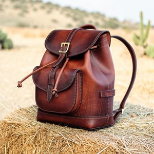 Modèle PDF de sac à dos en cuir : sac à dos vintage minimaliste rustique