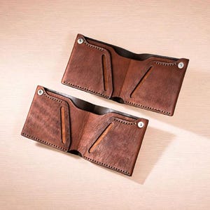 Wzór PDF na portfel skórzany składany na pół: smukły, minimalistyczny design (szablon do druku w formacie A4)