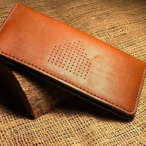 Patrón de billetera larga de cuero minimalista con cremallera, patrón de billetera larga DIY en PDF