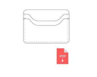 Modèle PDF de porte-cartes en cuir, portefeuille fin, modèle de porte-cartes minimaliste, modèle de motif