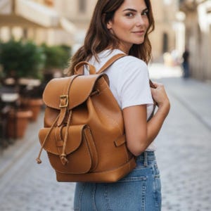 Leather Backpack PDF Pattern: Vintage Rustic Minimalist Daypack