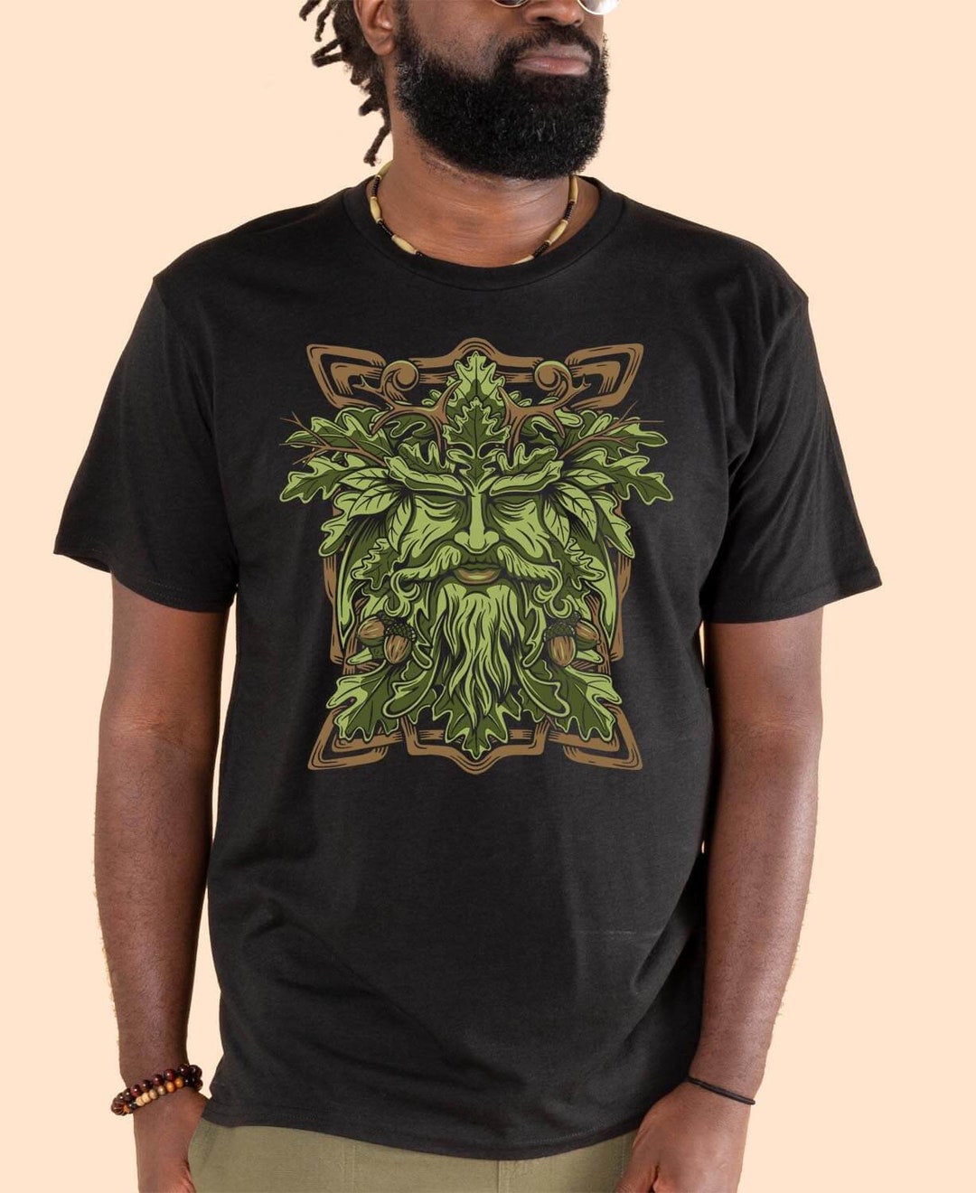 Green Man Organic Tshirt Green Man Tshirt Organic Leaf Etsy