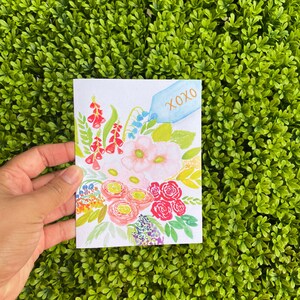 Floral Aquarell Notizkarte Galentinerstag gefaltetes Briefpapier leeres Gruß Valentinstag Geschenkideen für ihre Frühlingsnotizkarte