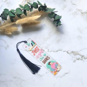 Whimsical Transparent Bookmark with Tassel: Book Lover Gift