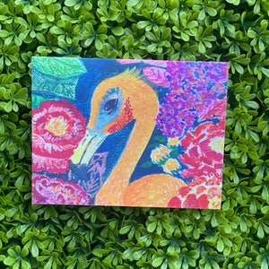 Tarjeta de felicitación con acuarela de pájaro floral, papelería doblada para el Día de la Madre, tarjeta de felicitación en blanco para aniversario de verano, tarjeta de felicitación floral