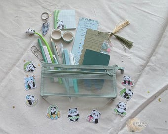 Panda Pencil Case Stationery Set with Mini Notebook, Pens and Stickers