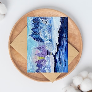 Cartão de Natal Winter Wonderland Frosted Pines & Icy River cartão de felicitações Cartão de Natal em branco tamanho A9