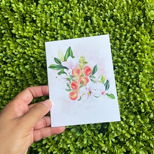 Tarjeta de notas de frutas florales vegetación botánica tarjeta de invitación de felicitación flujos de regalo papelería doblada tarjetas en blanco ideas de regalos de aniversario para ella