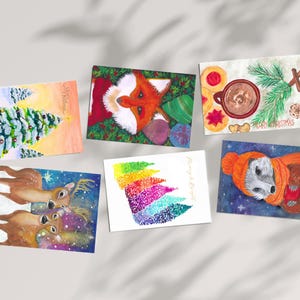 Assorted Christmas Card Set, Holiday Cards Pack (Choose your pack size & Images - Customizable) | Blank notecards pick your card