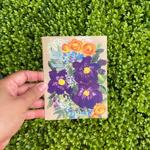 Tarjeta de nota acrílica floral Día de la Madre papelería doblada saludo en blanco Ideas de regalos de aniversario de verano para su tarjeta de felicitación floral de primavera