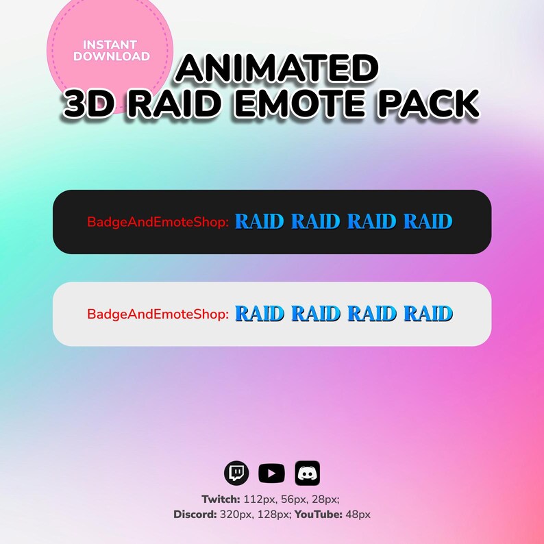 Raid Animation Button Animated Raid Emote – Rotating Text Emote – Blue Twitch Animation ...
