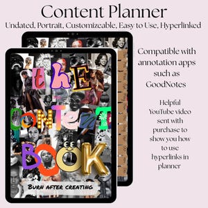 Undated Beauty Content Planner | 2026 Digital Planner for GoodNotes iPad Noteability Noteful Annotation Apps