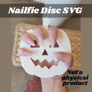 Halloween Nailfie Disc, Laser Cut File, Pumpkin Nailfie Prop SVG, Photography Prop File, Digital Cut File, Files for Laser Cutters