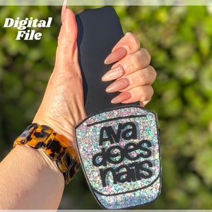 Nagellack Flasche Nailfie Prop, 3D physisches Wasserzeichen, Digitale Laserdatei, Geschenk für Nailart