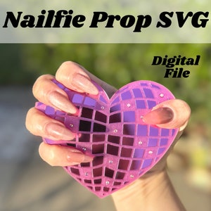 Disko Herz Nailfie Disc, Valentinstag Nailfie Prop, Nagel Foto Prop, Beauty Salon Prop, Nail Artist Business Werkzeug, Geschenk für Nailart