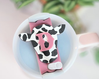 Cow Head Tumbler Tag, Western Tumbler Tag Tumbler Name Plate, Personalized Tumbler Topper, Cup Name Tag, Accessories for Stanley Tumbler
