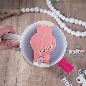 Peach Tumbler Tag, Tumbler Name Plate, Personalized Tumbler Topper, Name Plate, Cup Name Tag, Accessories for Stanley Tumbler