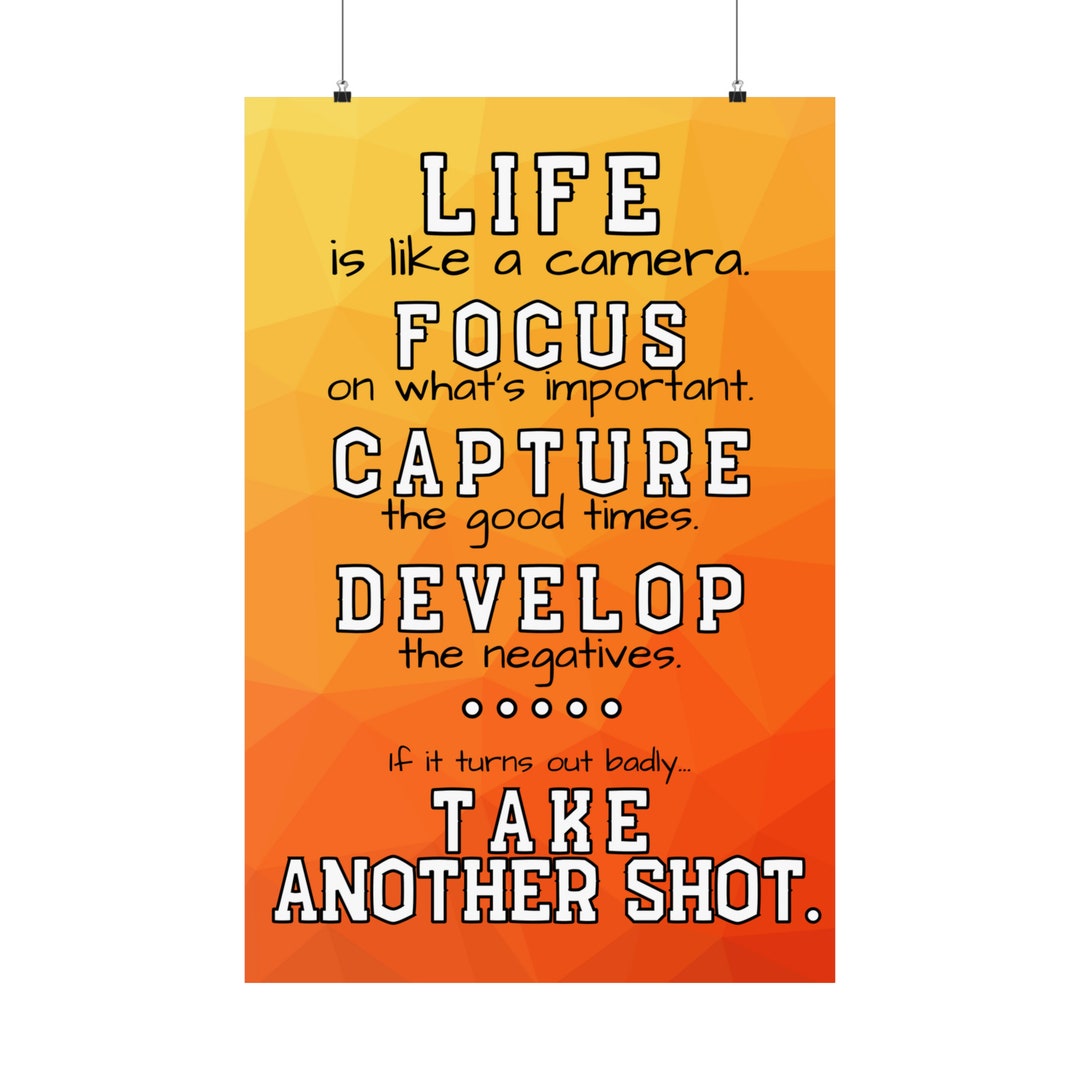 Life is Like a Camera Classroom Poster Yearbook Etsy