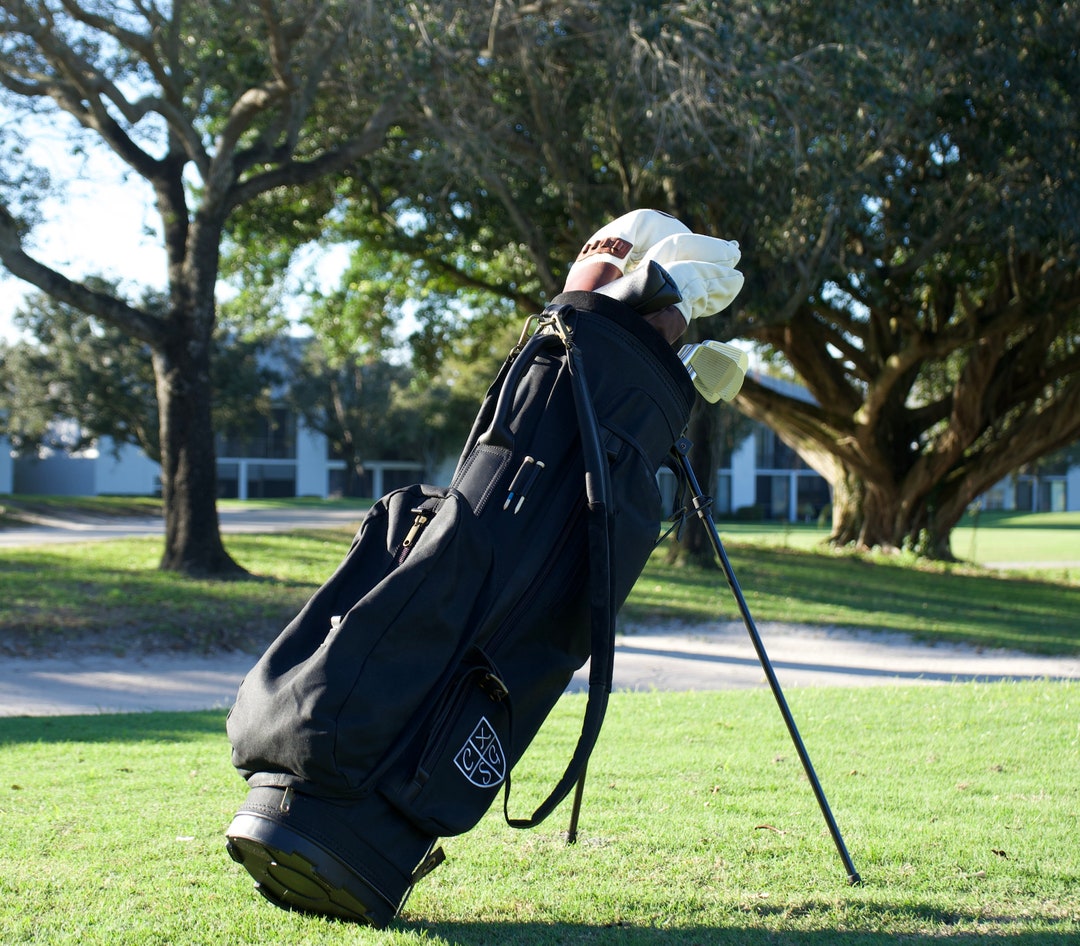 Handmade Canvas & Leather Stand Bag Classic Style Golf black Vintage - Etsy