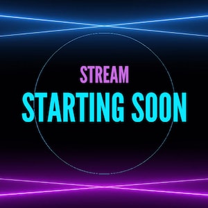 Purple and Blue Neon Twitch Overlay Inclues Starting Soon, BRB, Stream ...