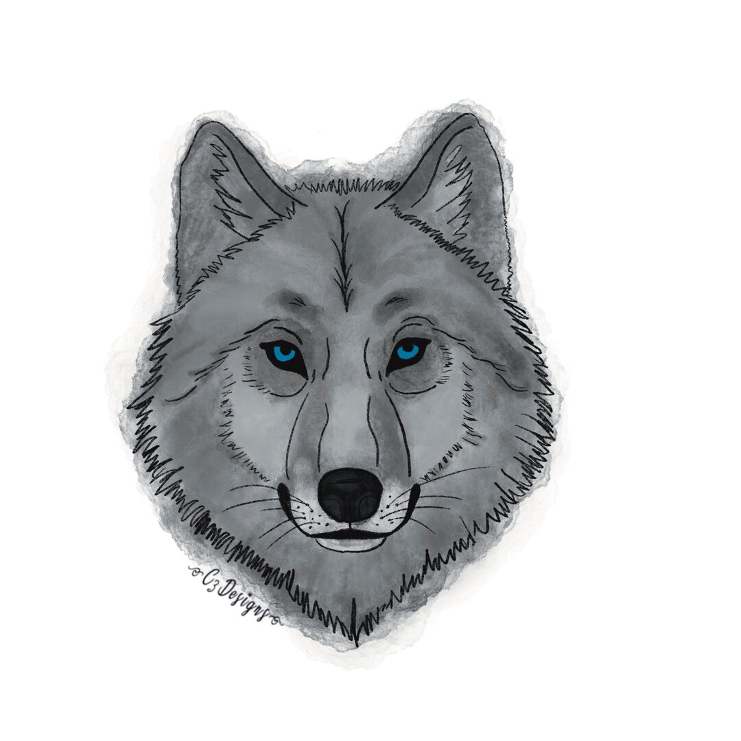 Wolf Sticker blue Eyes Etsy