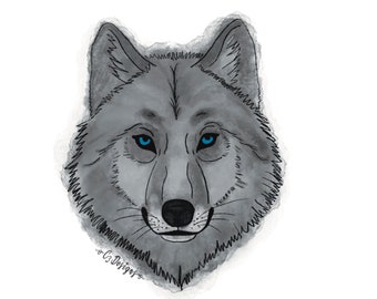 Wolf Sticker (Blue Eyes)