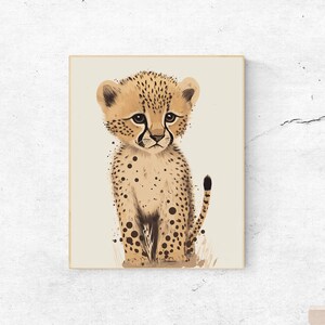 Cheetah Printable Wall Art, Wall Decor For Nursery, Baby Animal Print, Safari Nursery Art