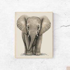 Elephant Printable Wall Art, Wall Decor For Nursery, Baby Animal Print, Safari Nursery Art