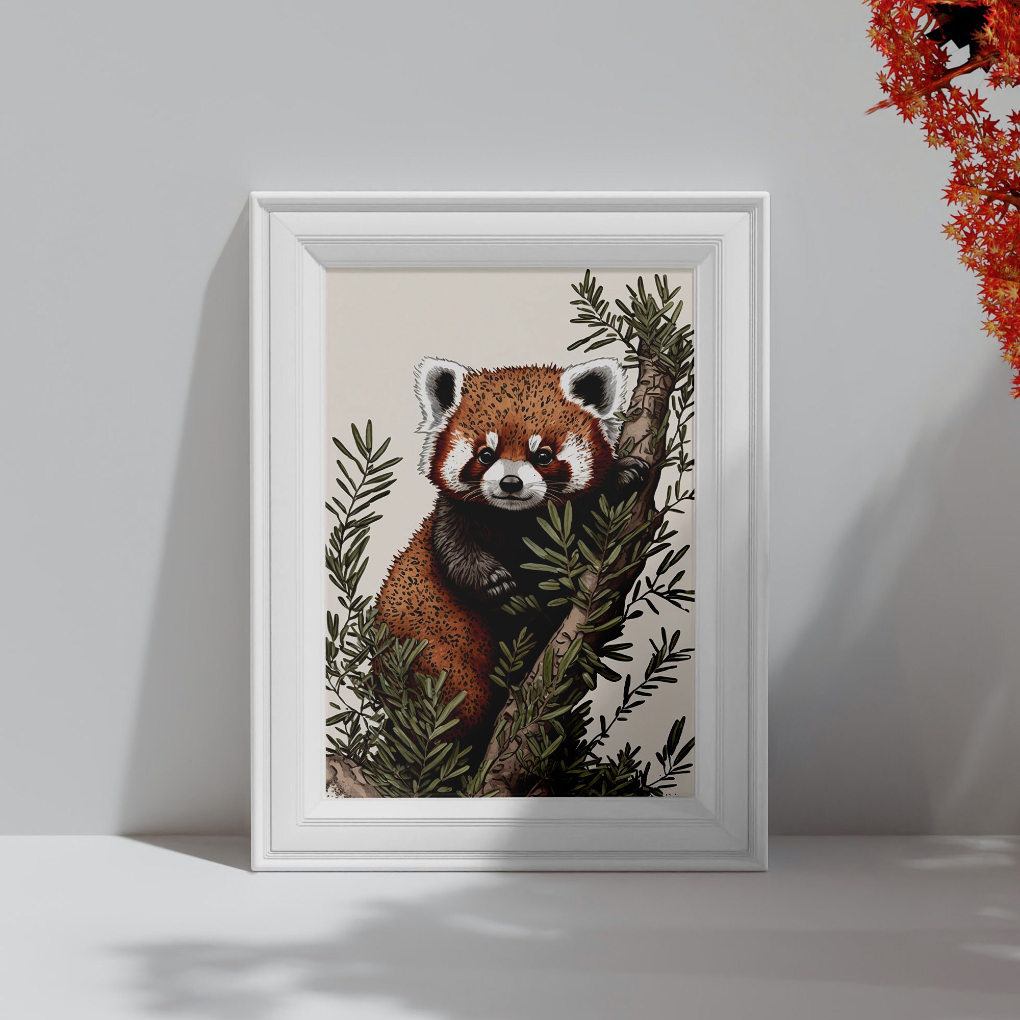 Red Panda Printable Wall Art, Wall Decor for Nursery, Baby Animal Print ...