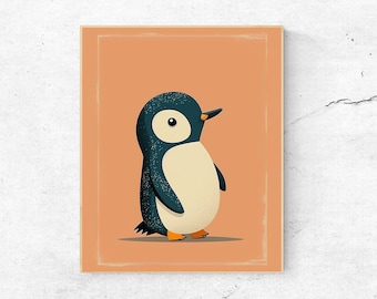 Penguin Printable Wall Art, Wall Decor For Nursery, Baby Animal Print, Safari Nursery Art