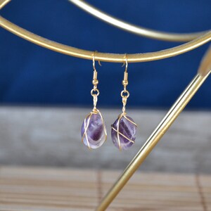 Gold Amethyst Earrings