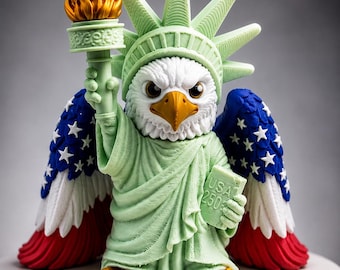 Eagle Statue of Liberty Collectible – 3D Printed Patriotic American Decor